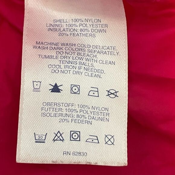 Vintage Land's End Quilted Puffer Jacket Hot Pink Down Packable Coat S - Picture 6 of 7